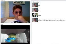 Screenshot di un incontro chatroulette — Chatroulette coppie su Camyster